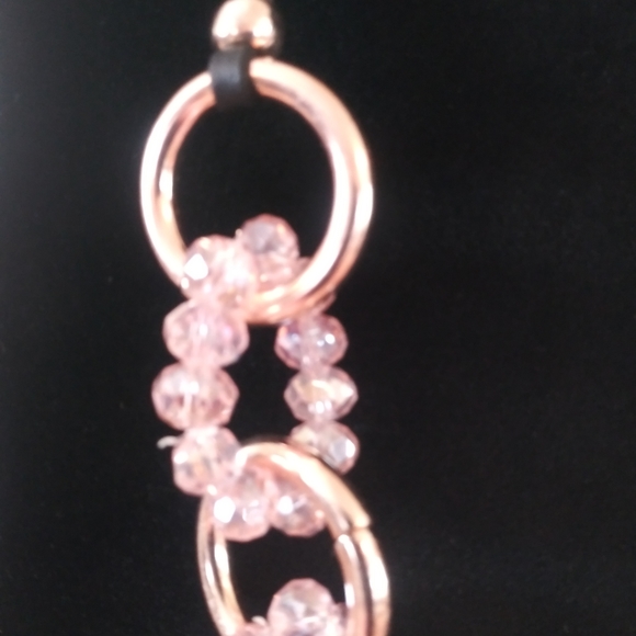 Pink Beads & Faux Leather Necklace & Earring Set - Picture 14 of 15